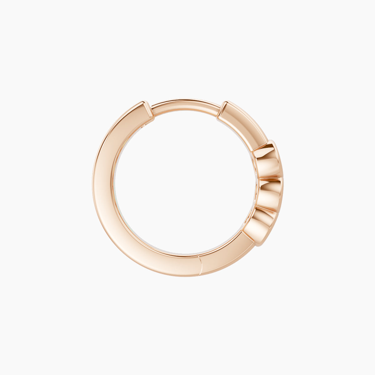 Leto | 18k Rose Gold 8 mm Trilogy Emerald Hoop Piercing