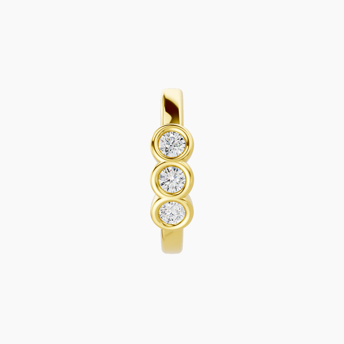 Leto | 18k Yellow Gold 8 mm Trilogy Diamond Nose Ring Piercing