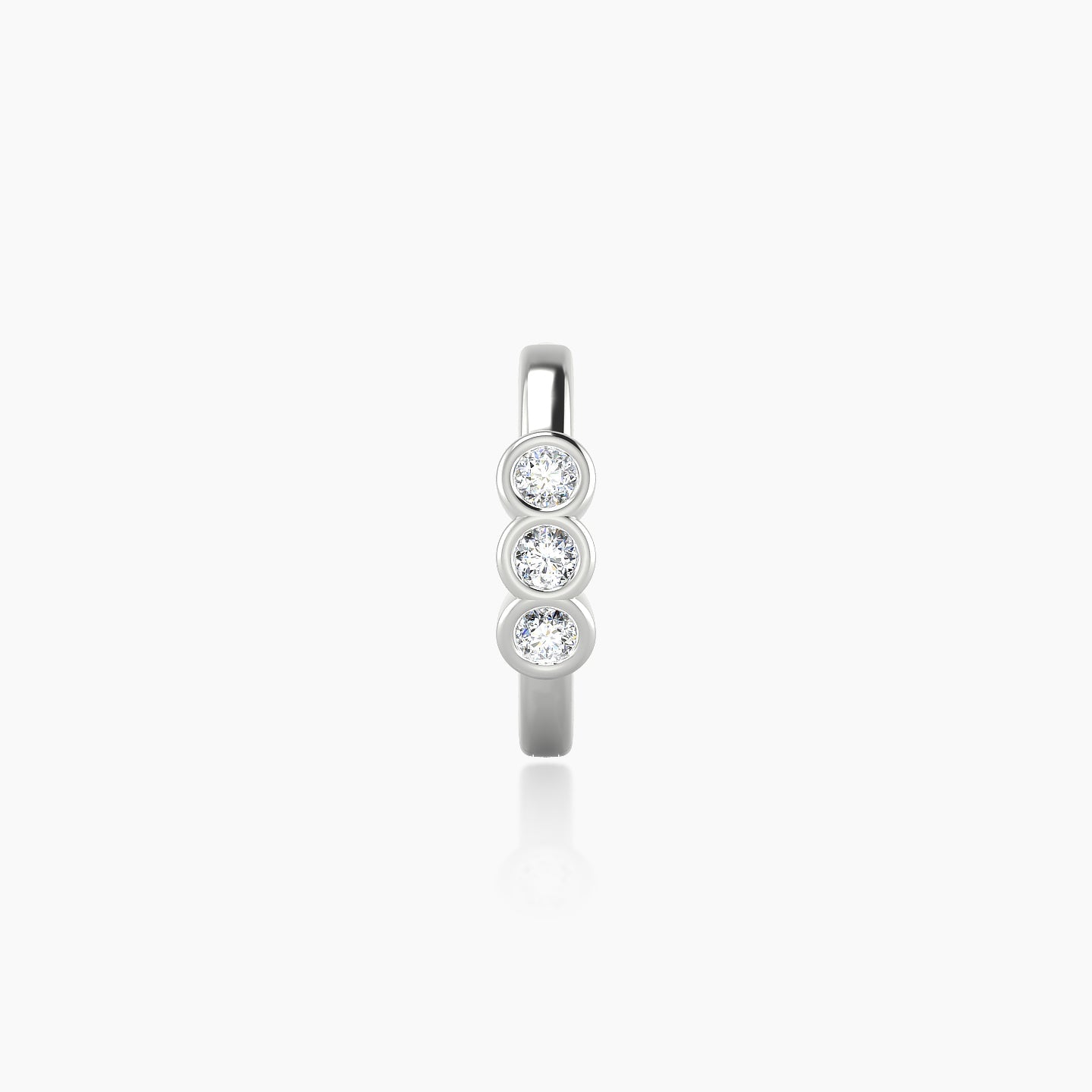 Leto | 18k White Gold 8 mm Trilogy Diamond Nose Ring Piercing
