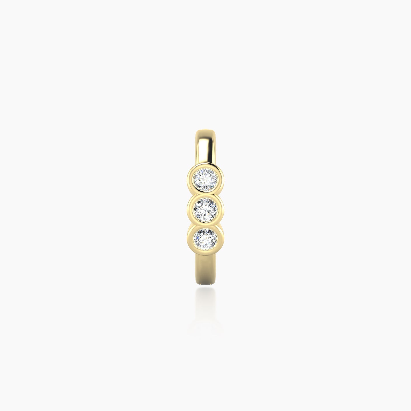 Leto | 18k Yellow Gold 8 mm Trilogy Diamond Nose Ring Piercing