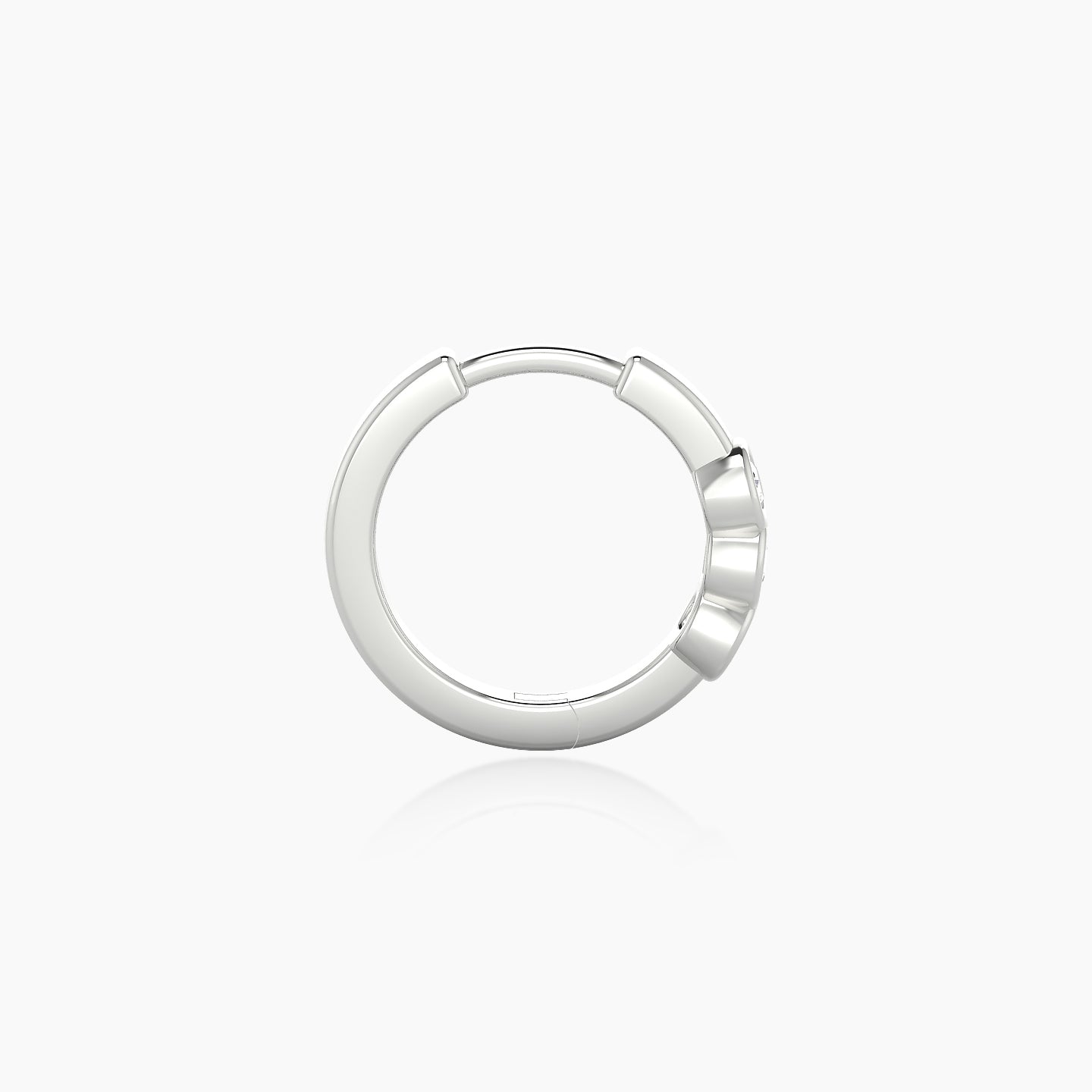 Leto | 18k White Gold 8 mm Trilogy Diamond Nose Ring Piercing