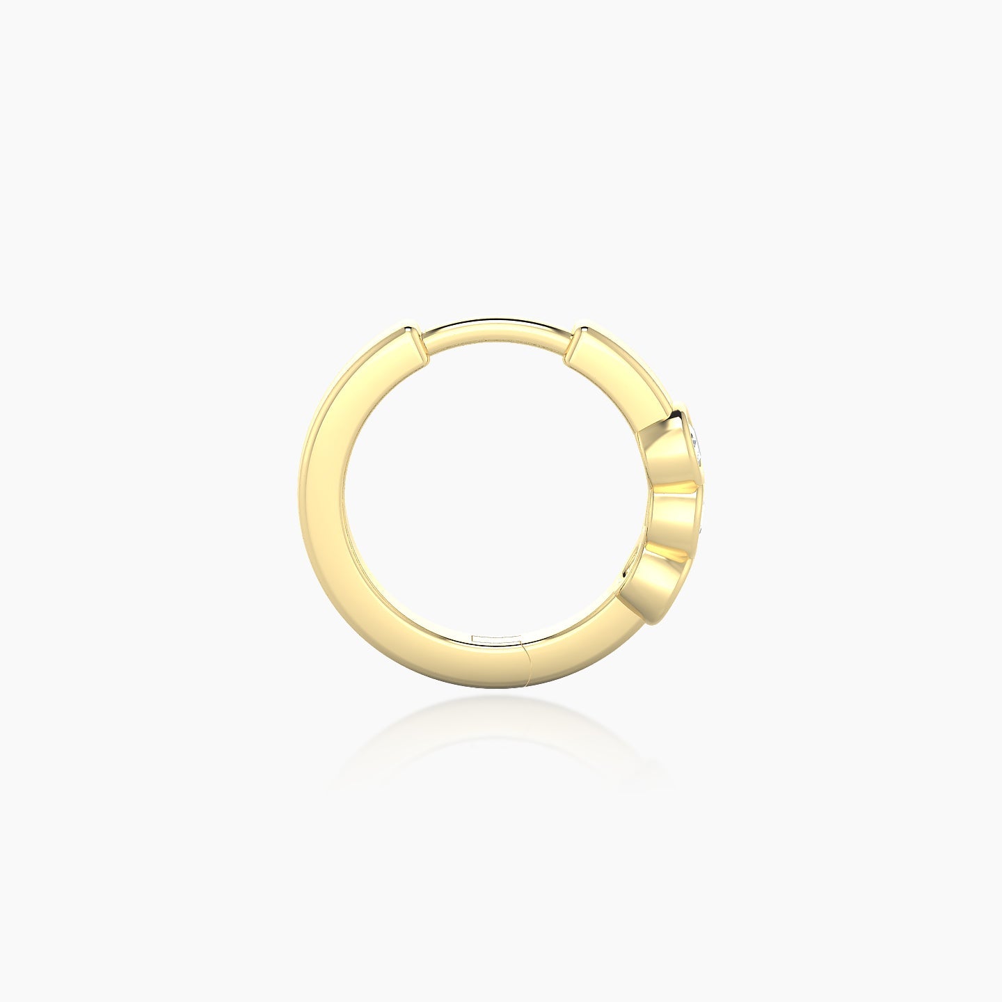 Leto | 18k Yellow Gold 8 mm Trilogy Diamond Nose Ring Piercing