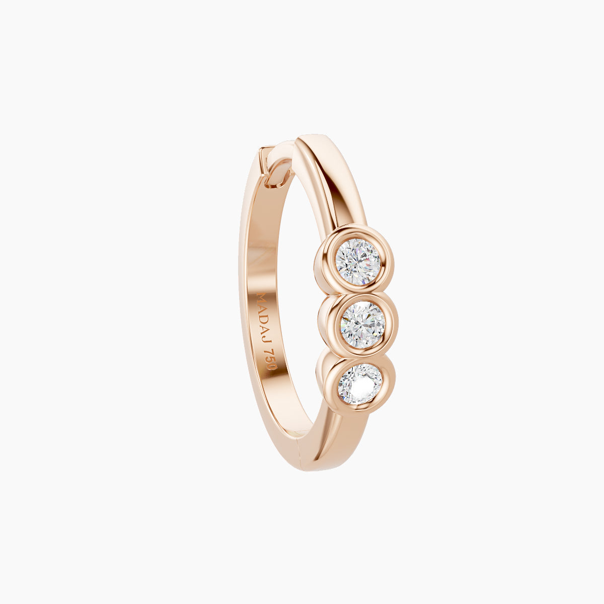 Leto | 18k Rose Gold 9.5 mm Trilogy Diamond Hoop Piercing