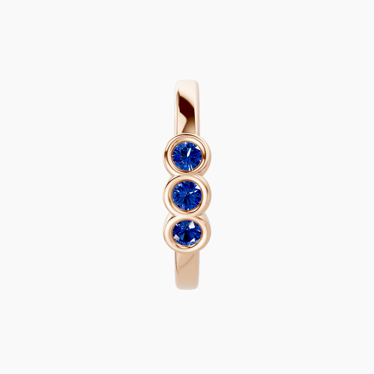 Leto | 18k Rose Gold 9.5 mm Trilogy Sapphire Hoop Piercing