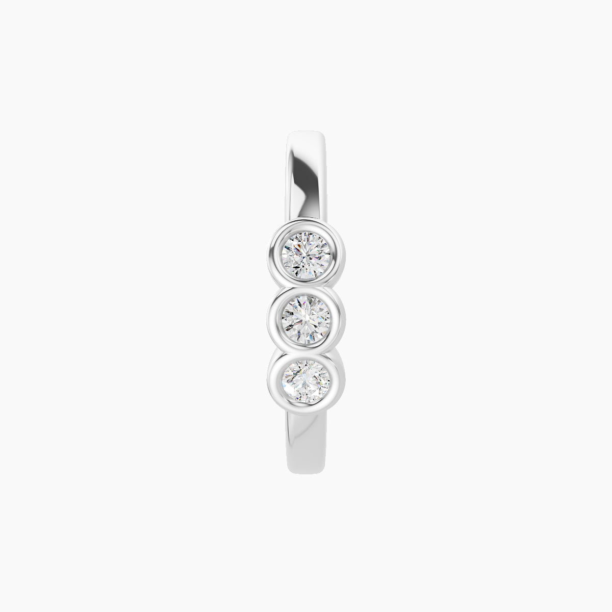 Leto | 18k White Gold 9.5 mm Trilogy Diamond Hoop Piercing