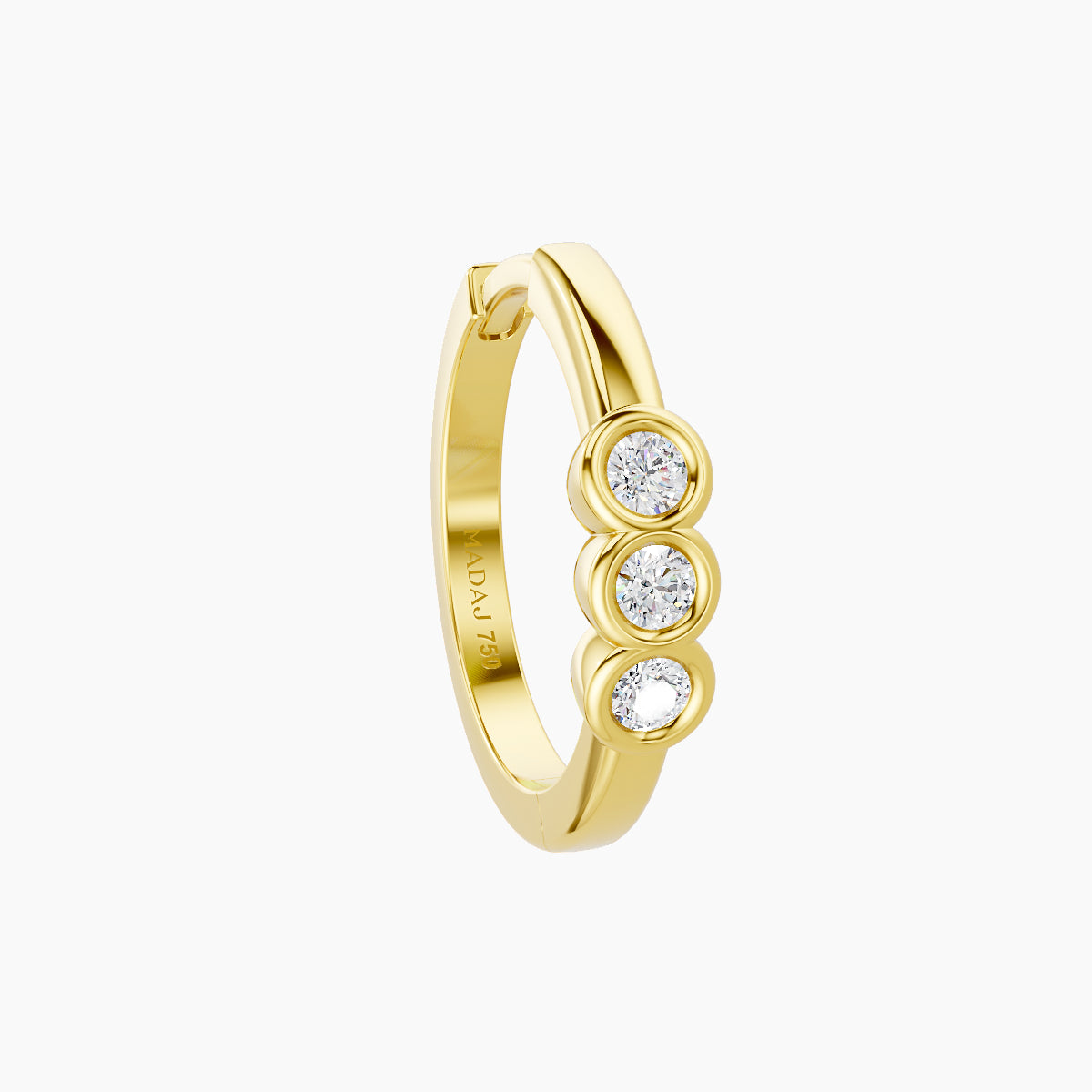 Leto | 18k Yellow Gold 9.5 mm Trilogy Diamond Hoop Piercing