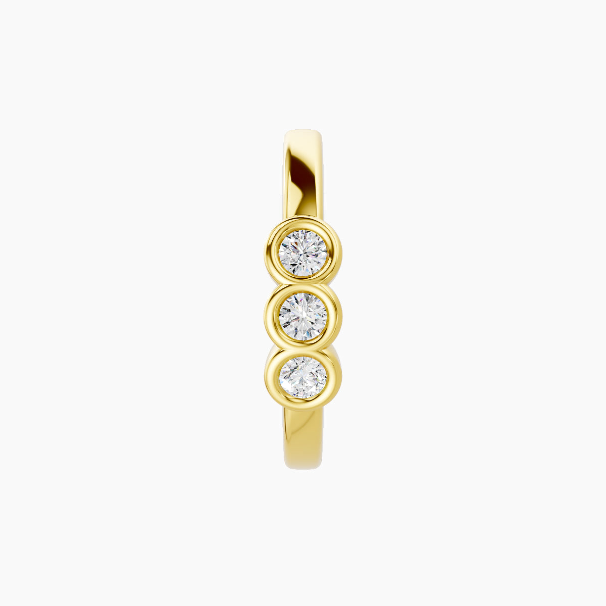 Leto | 18k Yellow Gold 9.5 mm Trilogy Diamond Hoop Piercing