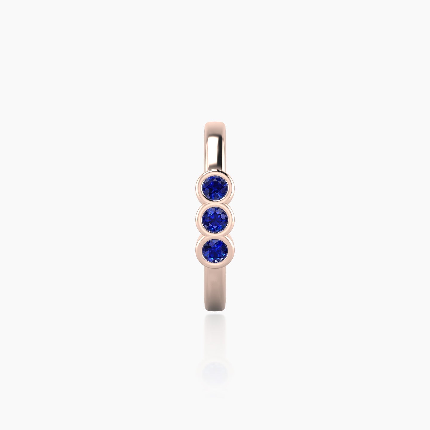 Leto | 18k Rose Gold 9.5 mm Trilogy Sapphire Hoop Piercing