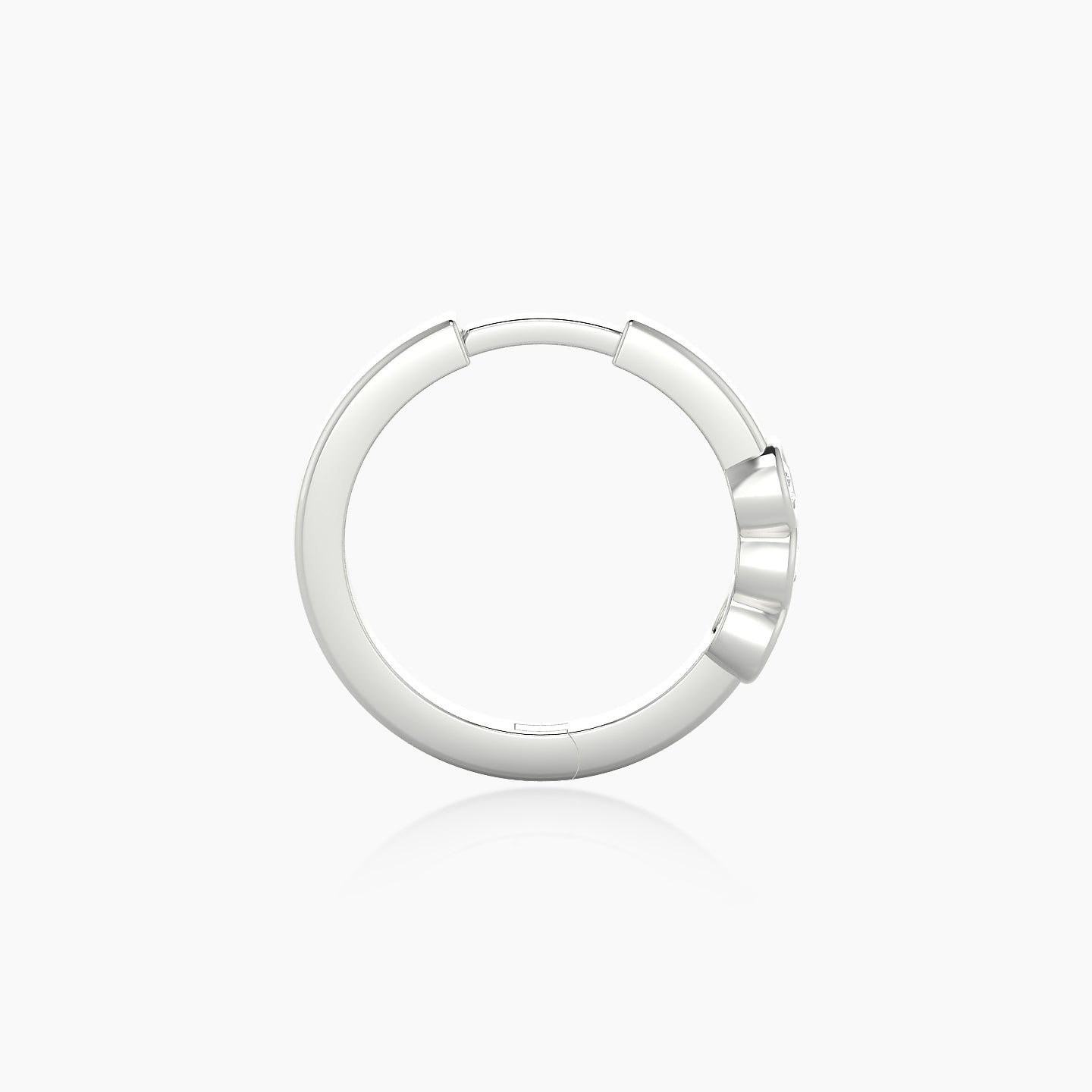 Leto | 18k White Gold 9.5 mm Trilogy Diamond Hoop Piercing