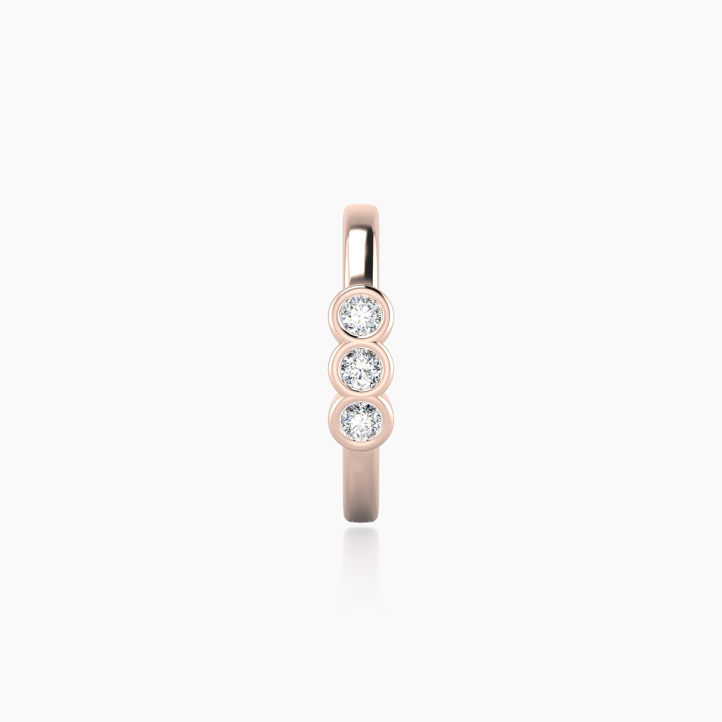 Leto | 18k Rose Gold 9.5 mm Trilogy Diamond Nose Ring Piercing