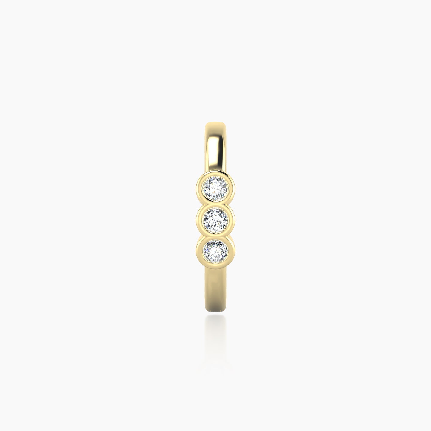 Leto | 18k Yellow Gold 9.5 mm Trilogy Diamond Nose Ring Piercing