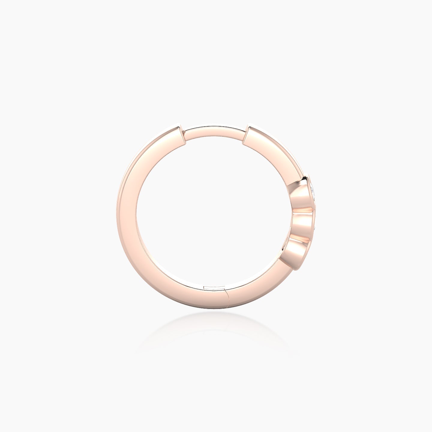 Leto | 18k Rose Gold 9.5 mm Trilogy Diamond Nose Ring Piercing
