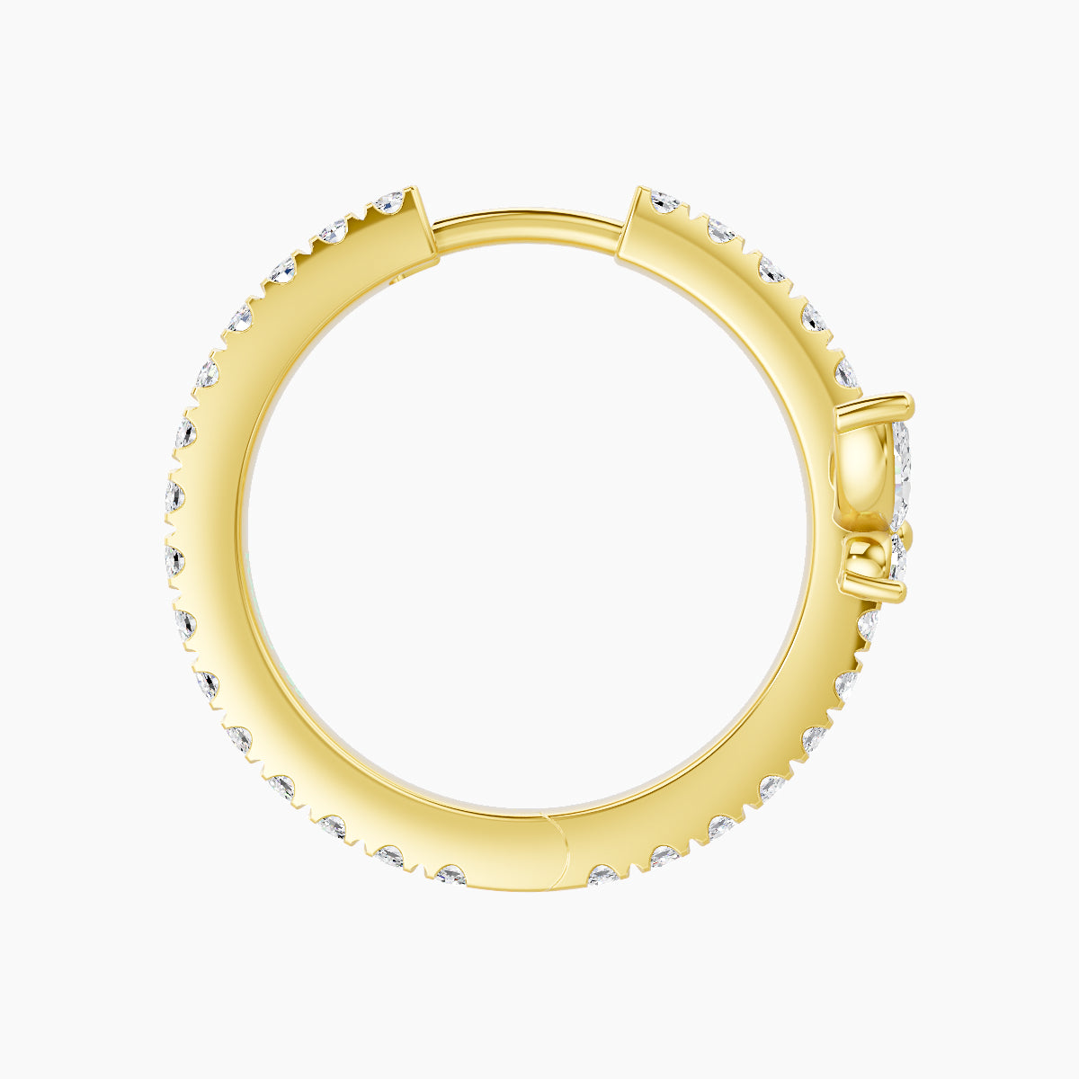 Levana | 18k Yellow Gold 11 mm Butterfly Diamond Hoop Piercing