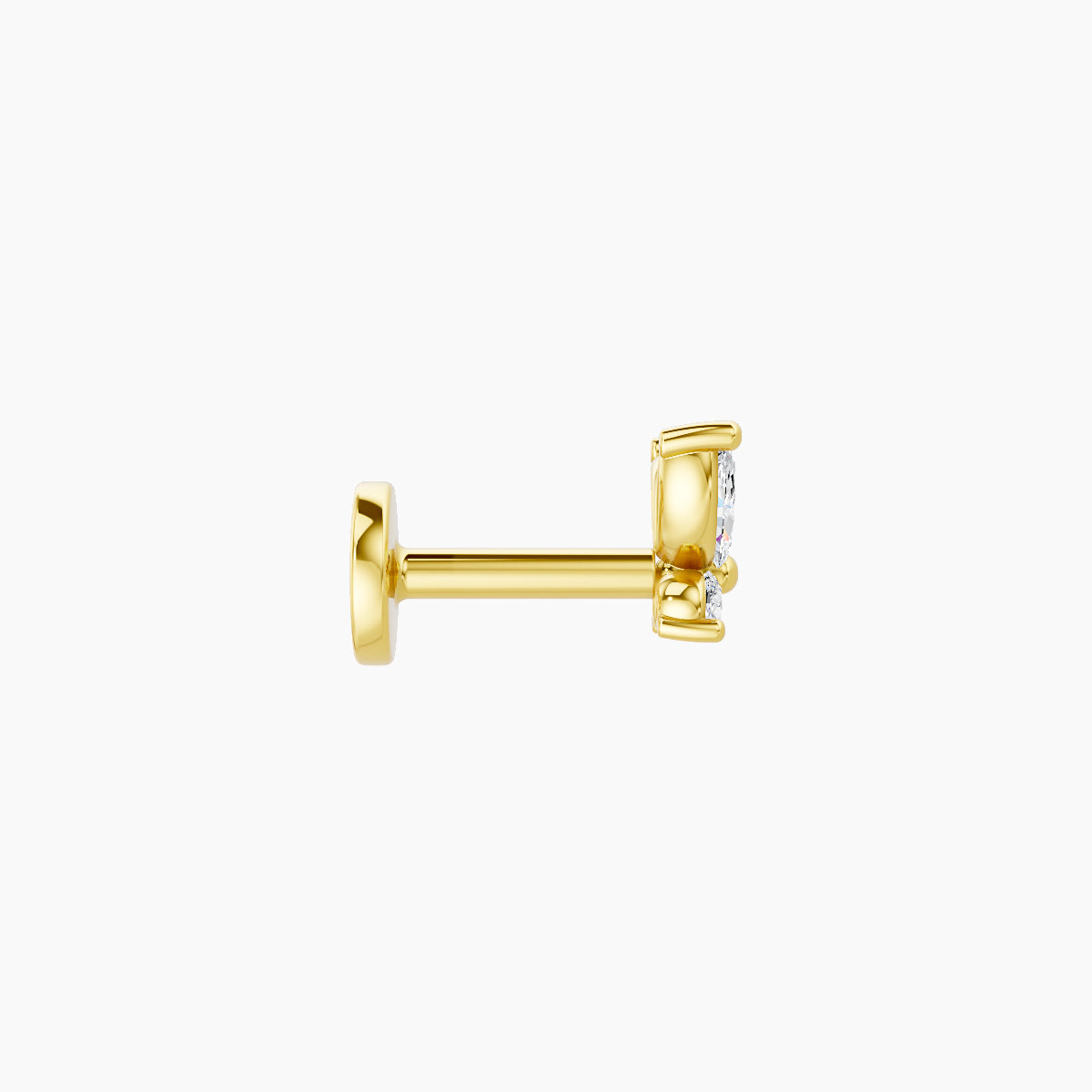 Levana | 18k Yellow Gold 4.5 mm 5 mm Butterfly Diamond Piercing