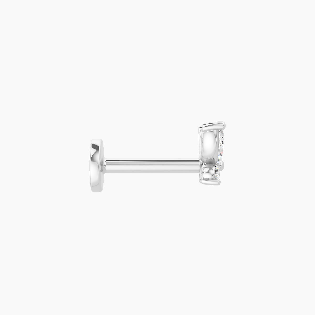 Levana | 18k White Gold 4.5 mm 6.5 mm Butterfly Diamond Piercing