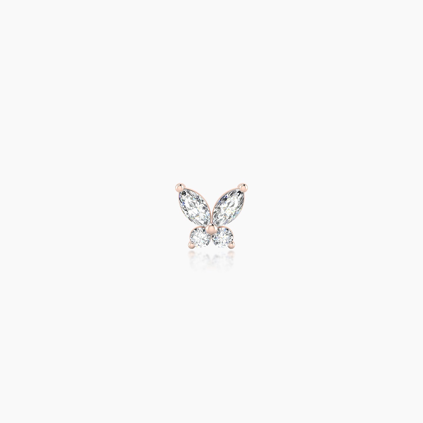Levana | 18k Rose Gold 4.5 mm 6.5 mm Butterfly Diamond Piercing