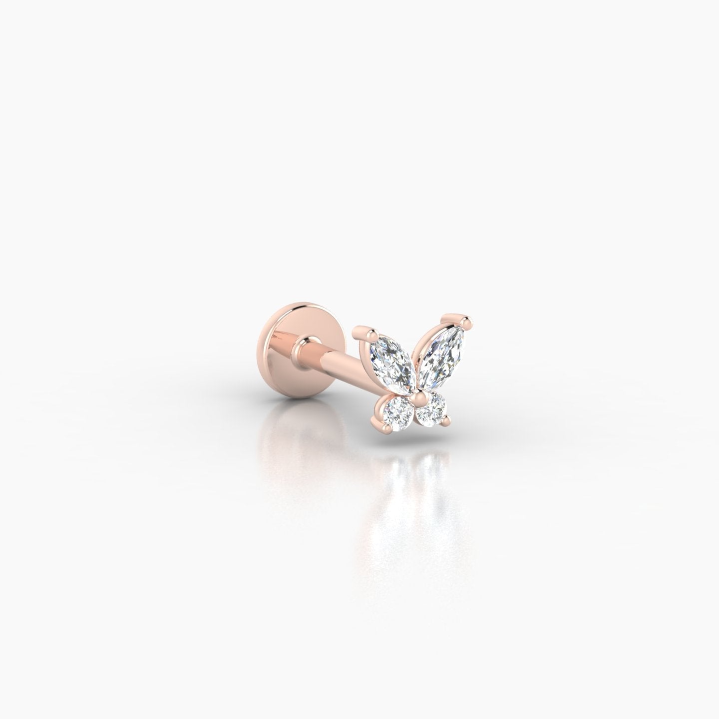 Levana | 18k Rose Gold 4.5 mm 6.5 mm Butterfly Diamond Piercing
