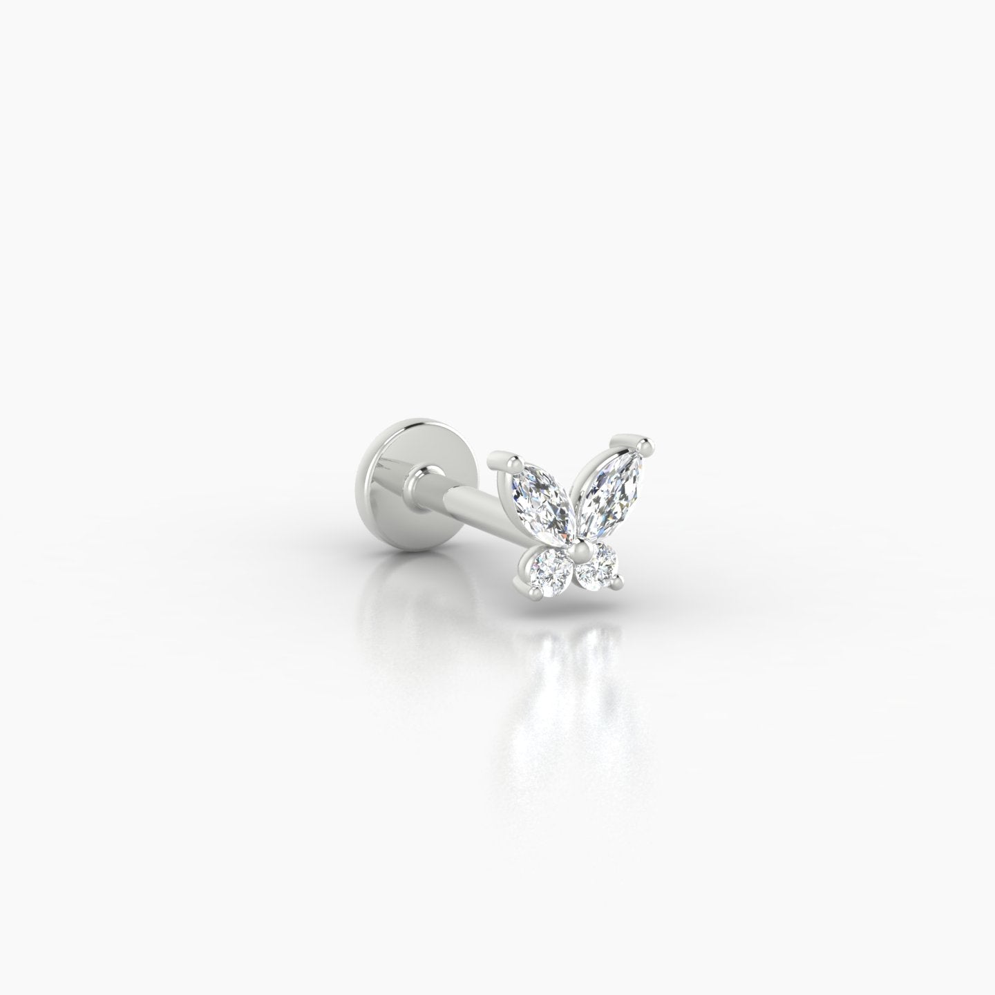 Levana | 18k White Gold 4.5 mm 6.5 mm Butterfly Diamond Piercing