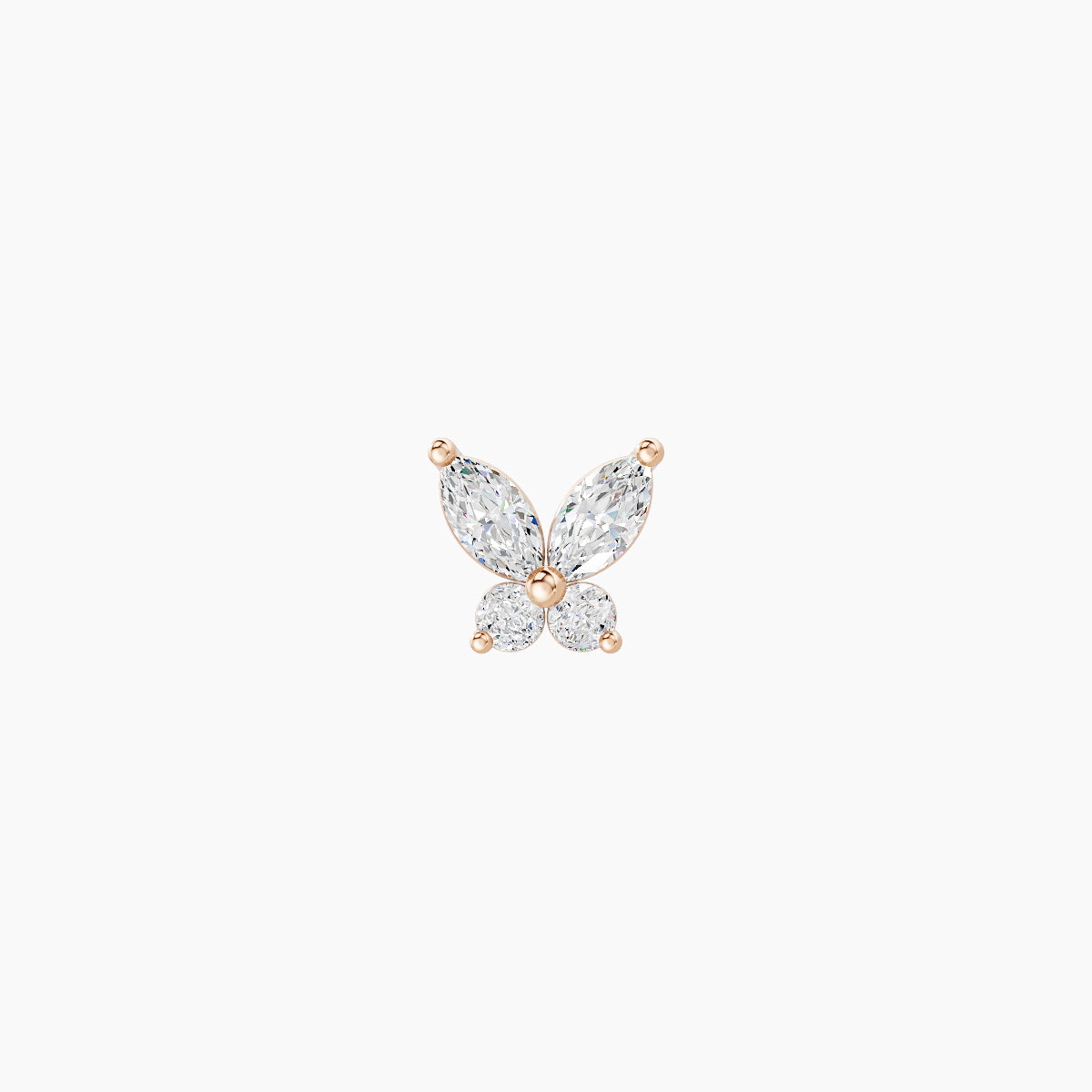 Levana | 18k Rose Gold 4.5 mm 8 mm Butterfly Diamond Piercing
