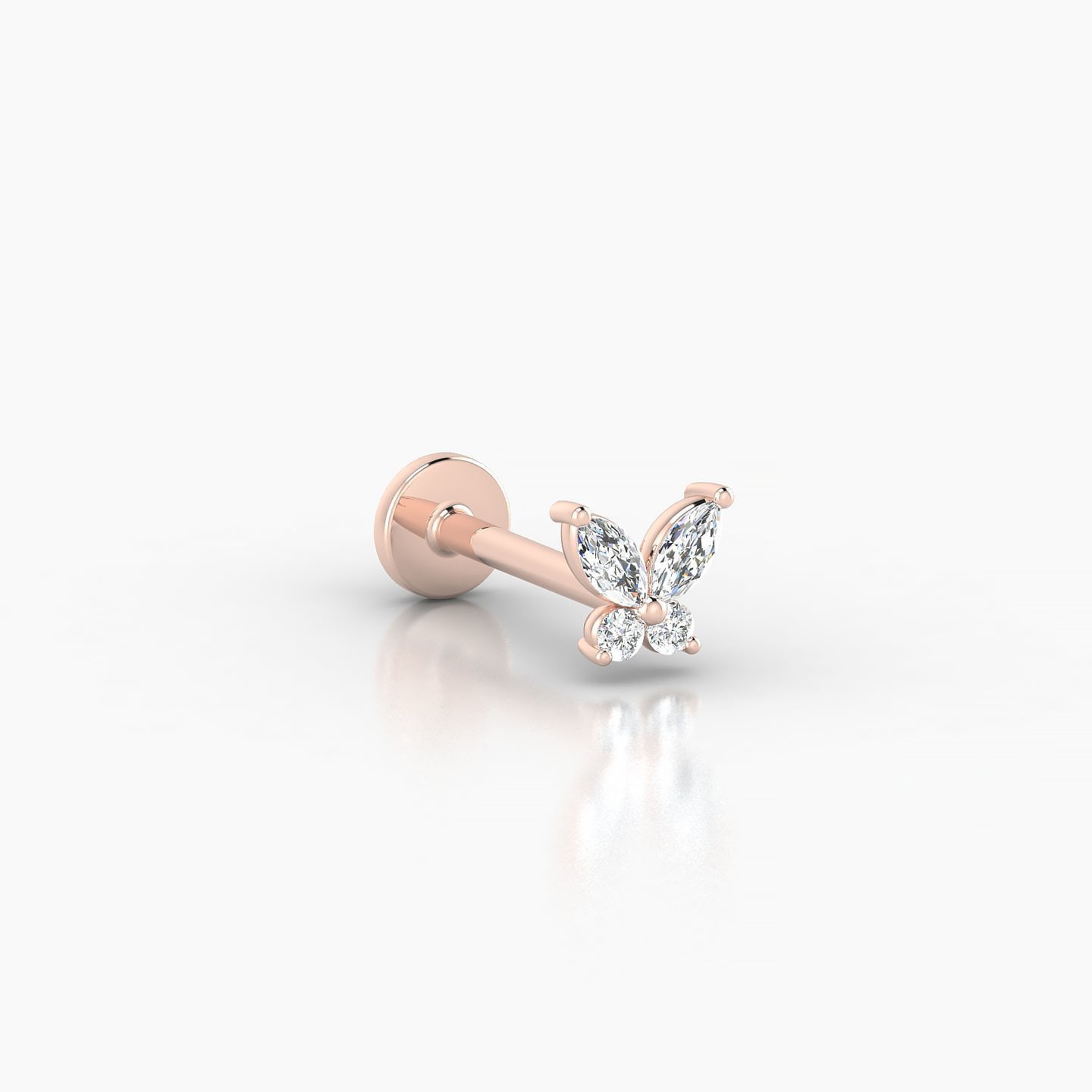 Levana | 18k Rose Gold 4.5 mm 8 mm Butterfly Diamond Piercing