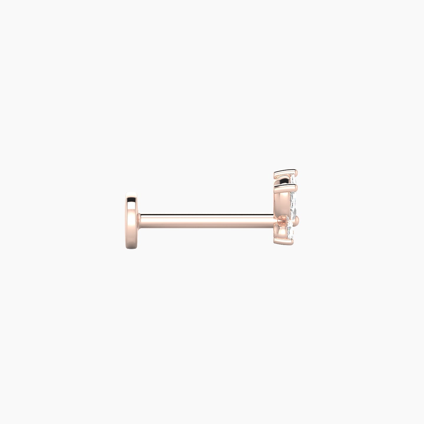 Levana | 18k Rose Gold 4.5 mm 8 mm Butterfly Diamond Piercing