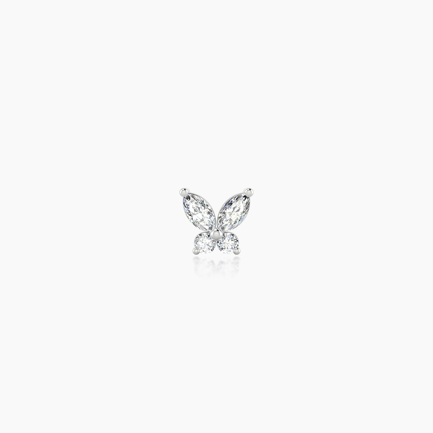 Levana | 18k White Gold 4.5 mm Butterfly Diamond Earring