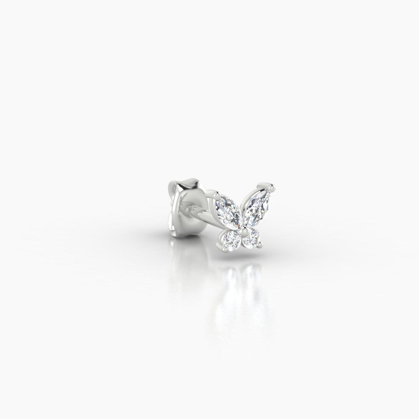 Levana | 18k White Gold 4.5 mm Butterfly Diamond Earring