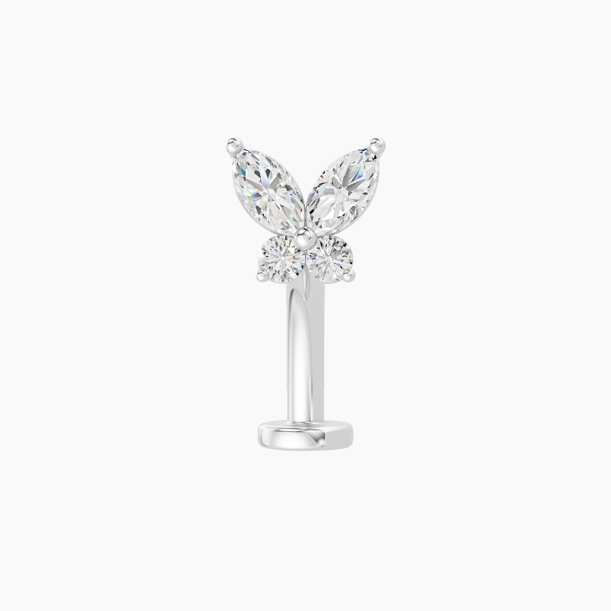 Levana | 18k White Gold 5.5 mm 10 mm Butterfly Diamond Floating Navel Piercing