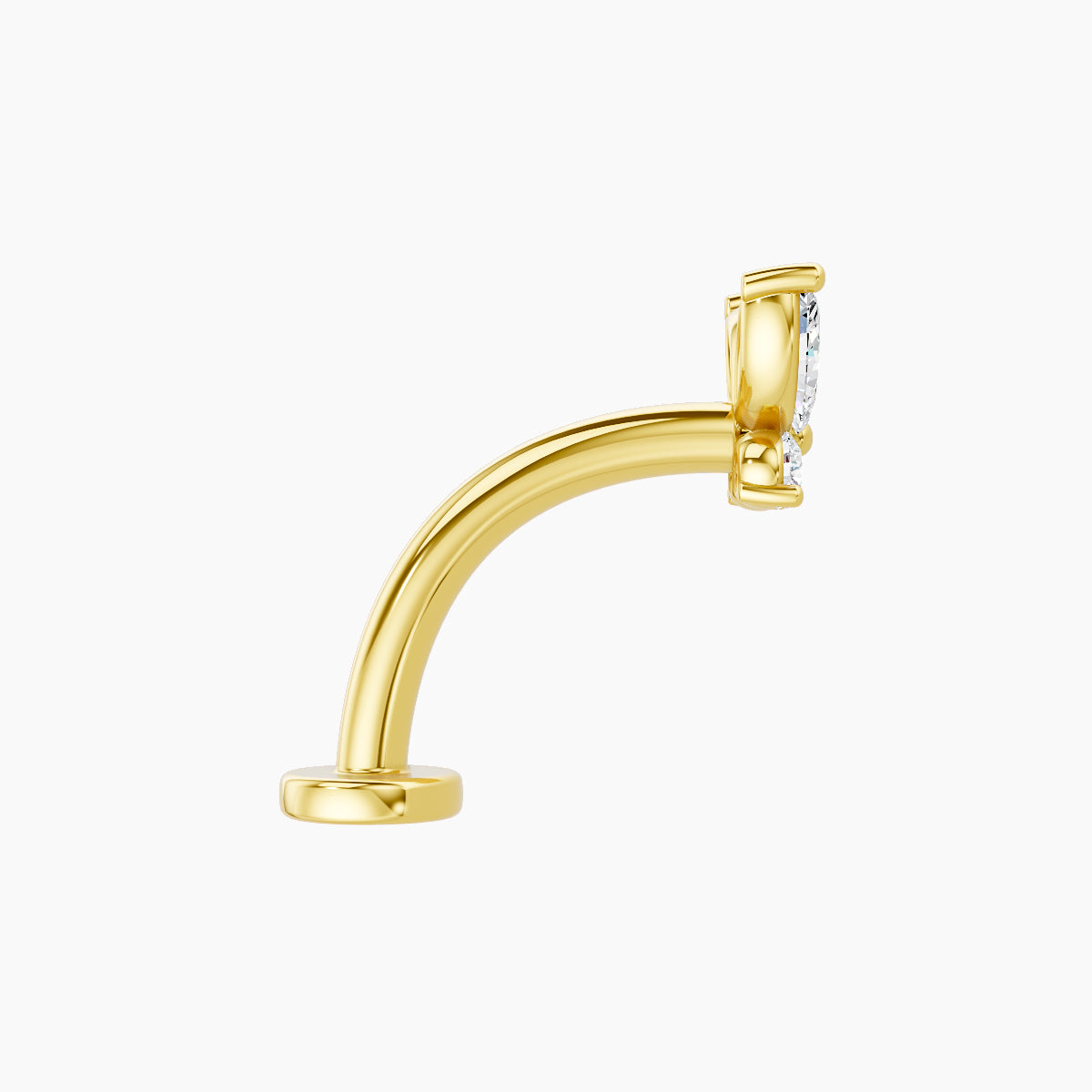 Levana | 18k Yellow Gold 5.5 mm 10 mm Butterfly Diamond Floating Navel Piercing