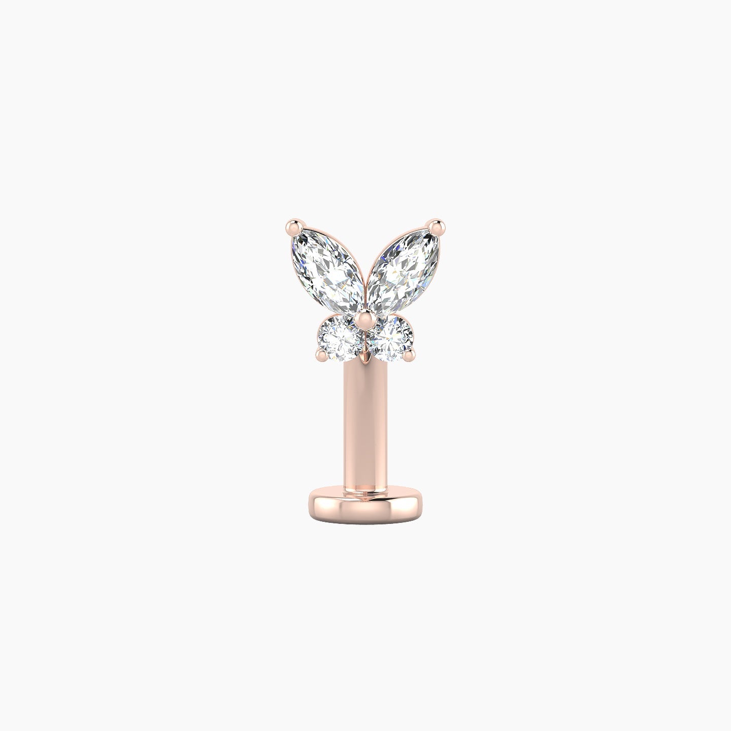 Levana | 18k Rose Gold 5.5 mm 10 mm Butterfly Diamond Floating Navel Piercing