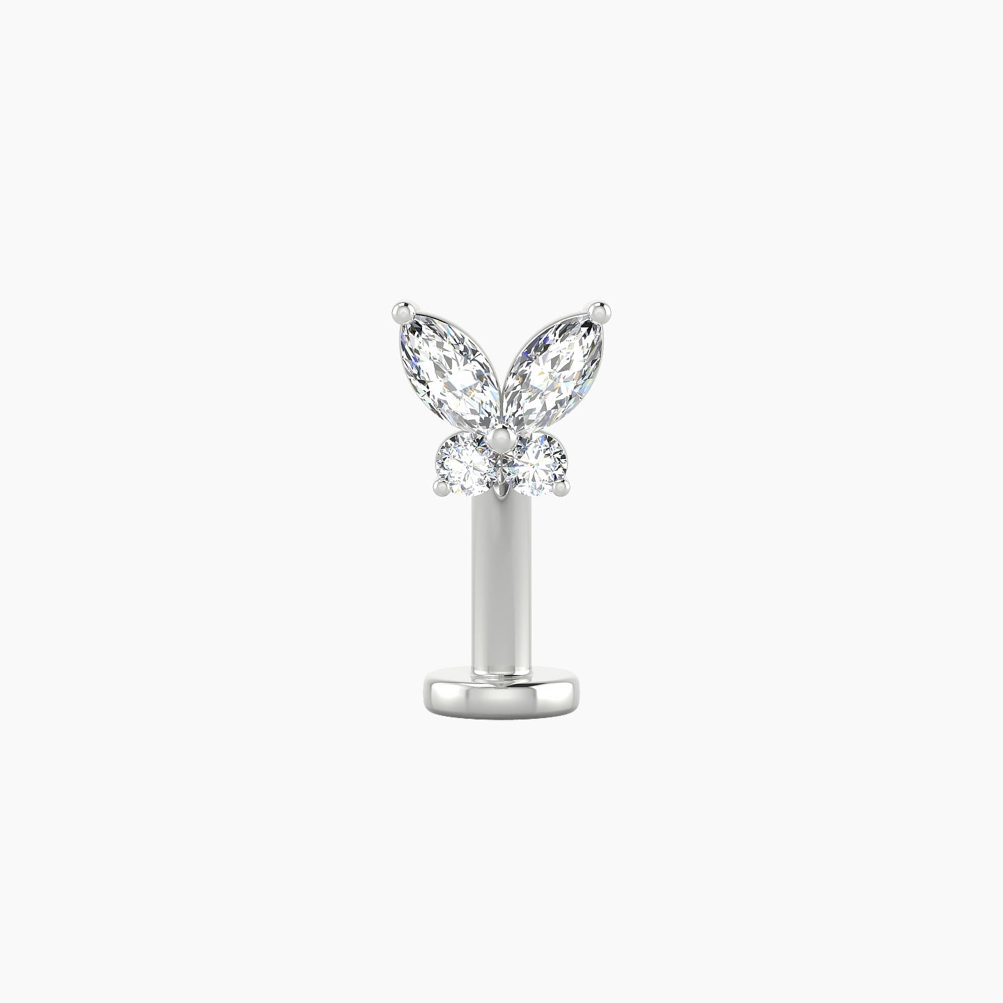 Levana | 18k White Gold 5.5 mm 10 mm Butterfly Diamond Floating Navel Piercing