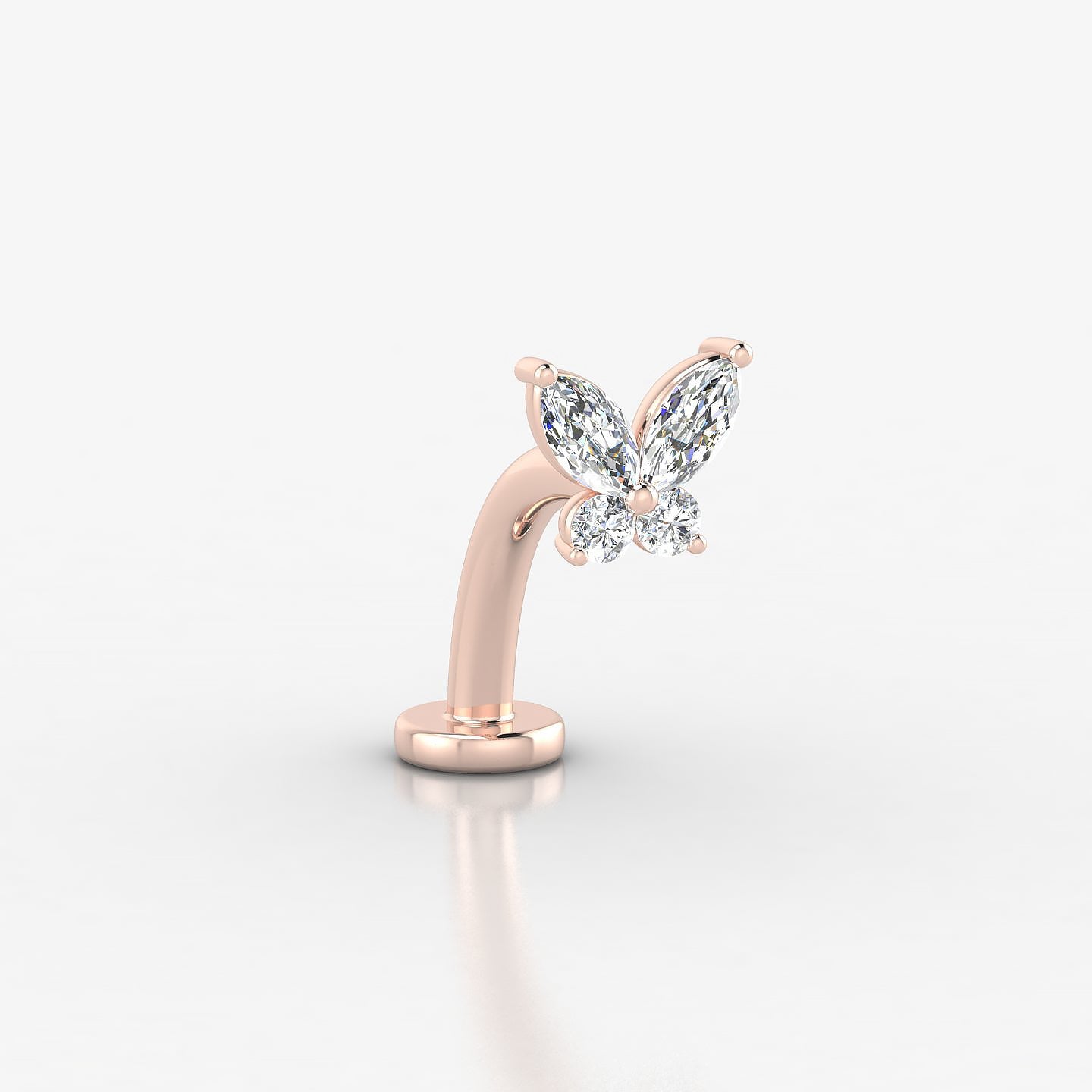 Levana | 18k Rose Gold 5.5 mm 10 mm Butterfly Diamond Floating Navel Piercing