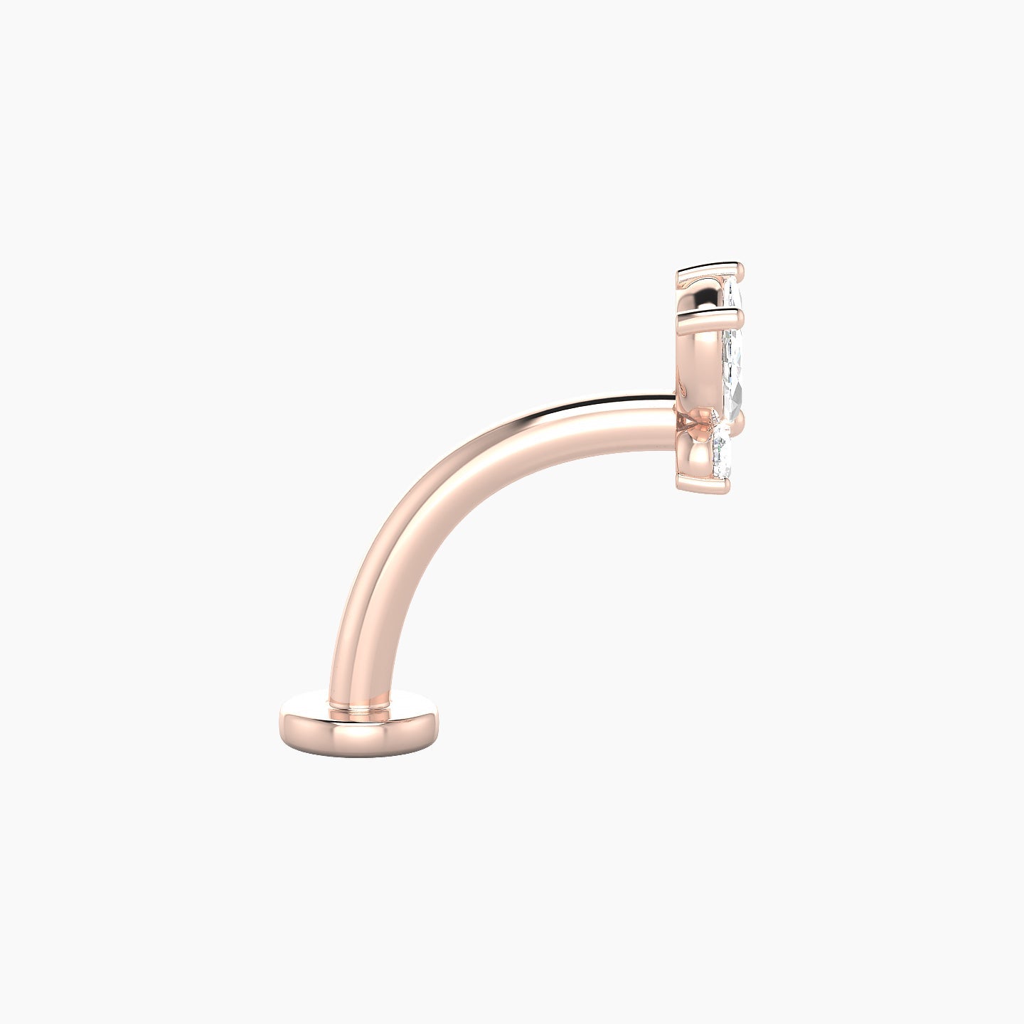 Levana | 18k Rose Gold 5.5 mm 10 mm Butterfly Diamond Floating Navel Piercing