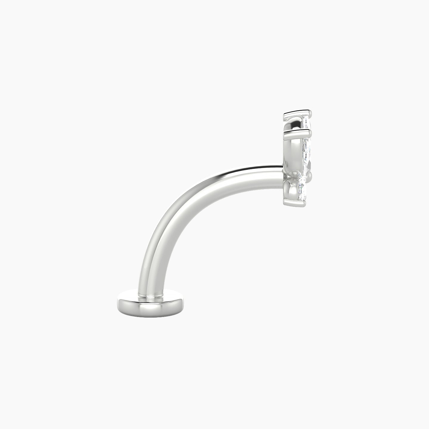 Levana | 18k White Gold 5.5 mm 10 mm Butterfly Diamond Floating Navel Piercing