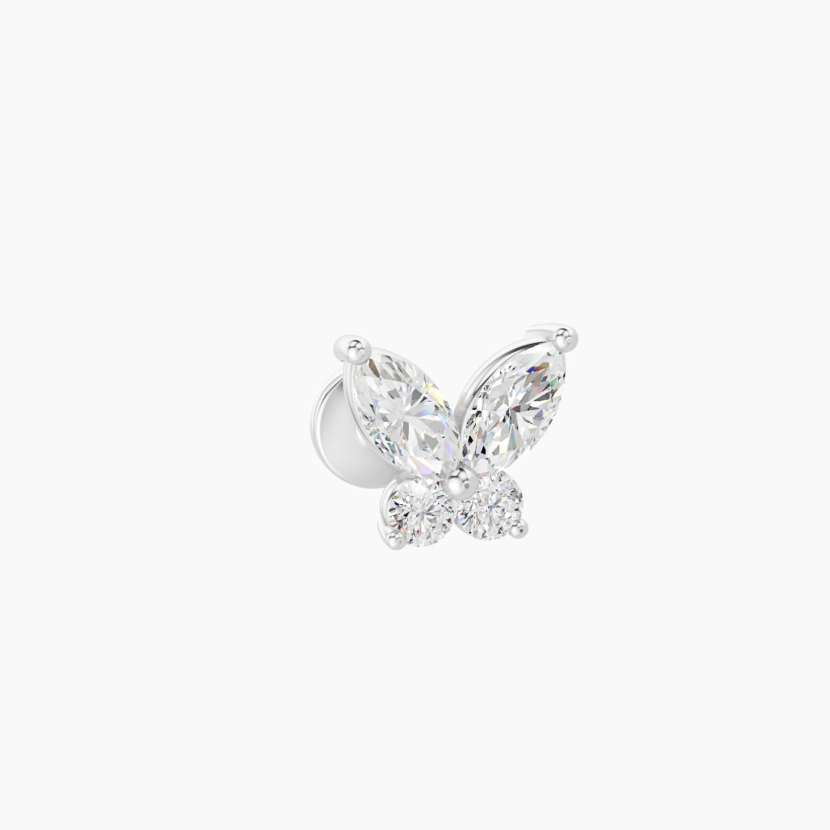 Levana | 18k White Gold 5.5 mm 5 mm Butterfly Diamond Piercing