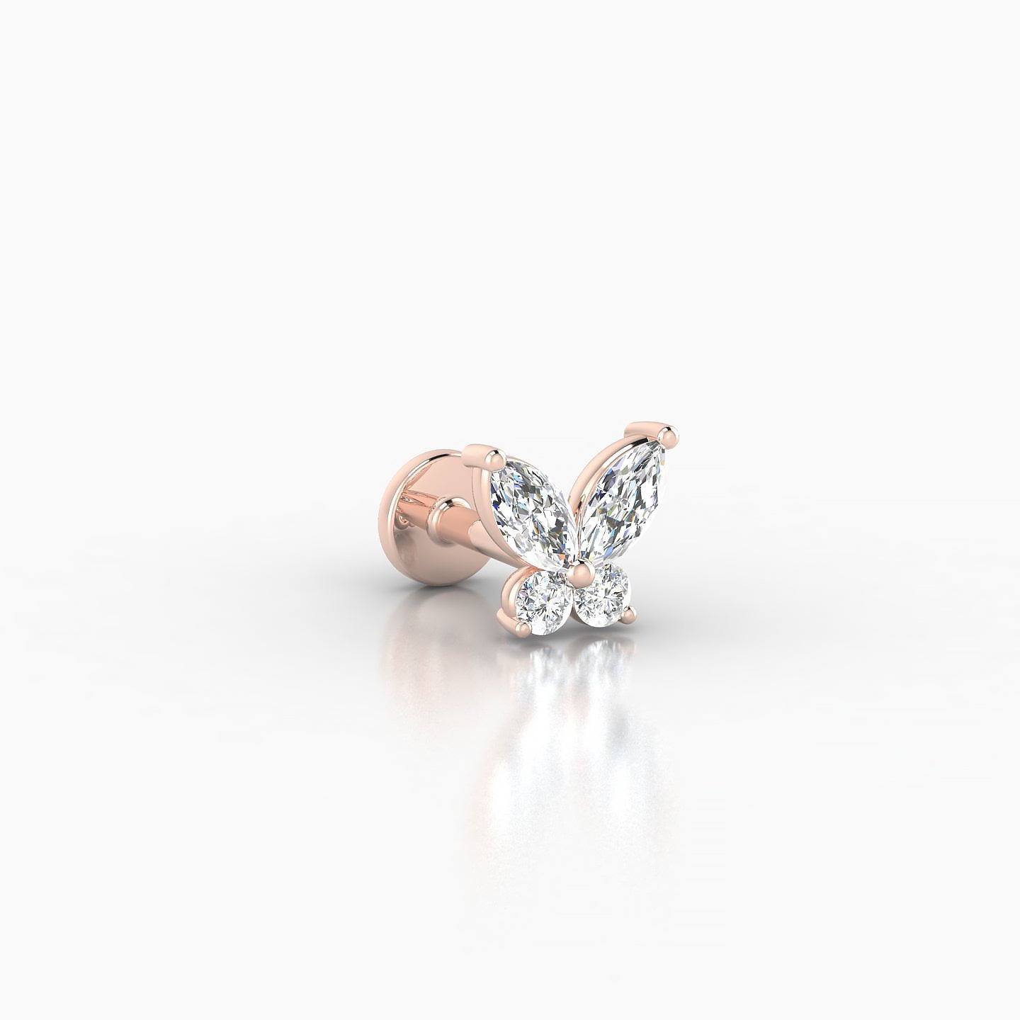 Levana | 18k Rose Gold 5.5 mm 5 mm Butterfly Diamond Piercing