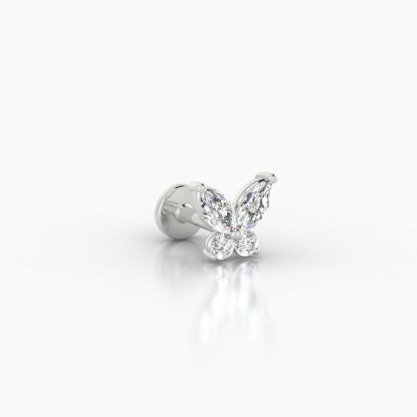 Levana | 18k White Gold 5.5 mm 5 mm Butterfly Diamond Piercing