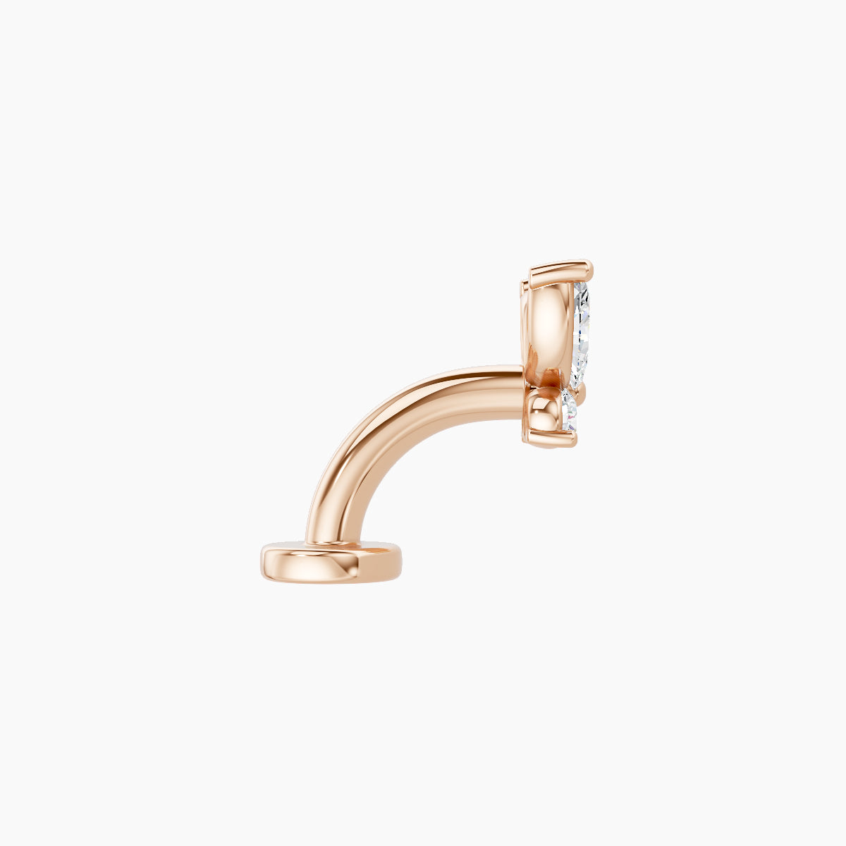 Levana | 18k Rose Gold 5.5 mm 6 mm Butterfly Diamond Floating Navel Piercing