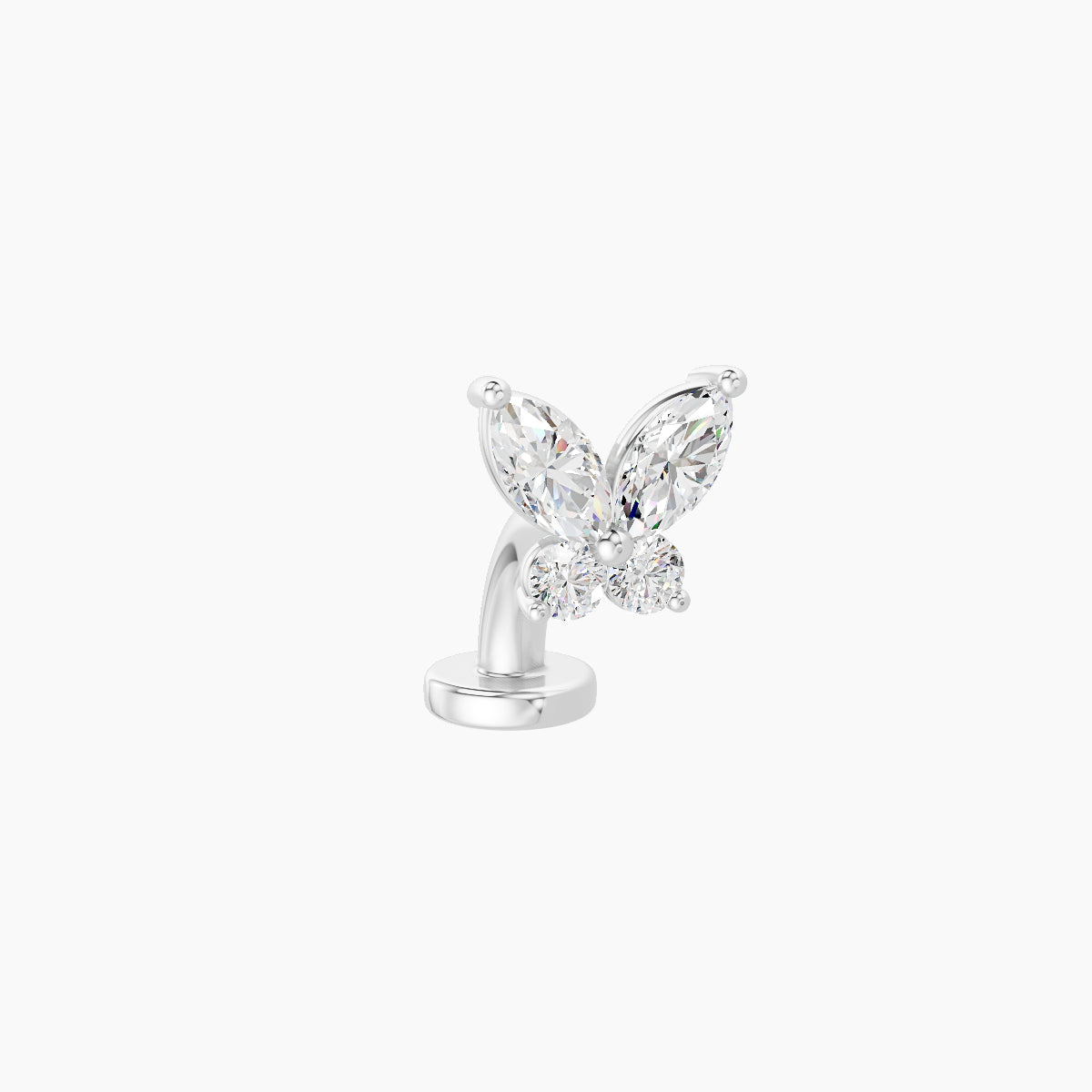 Levana | 18k White Gold 5.5 mm 6 mm Butterfly Diamond Floating Navel Piercing