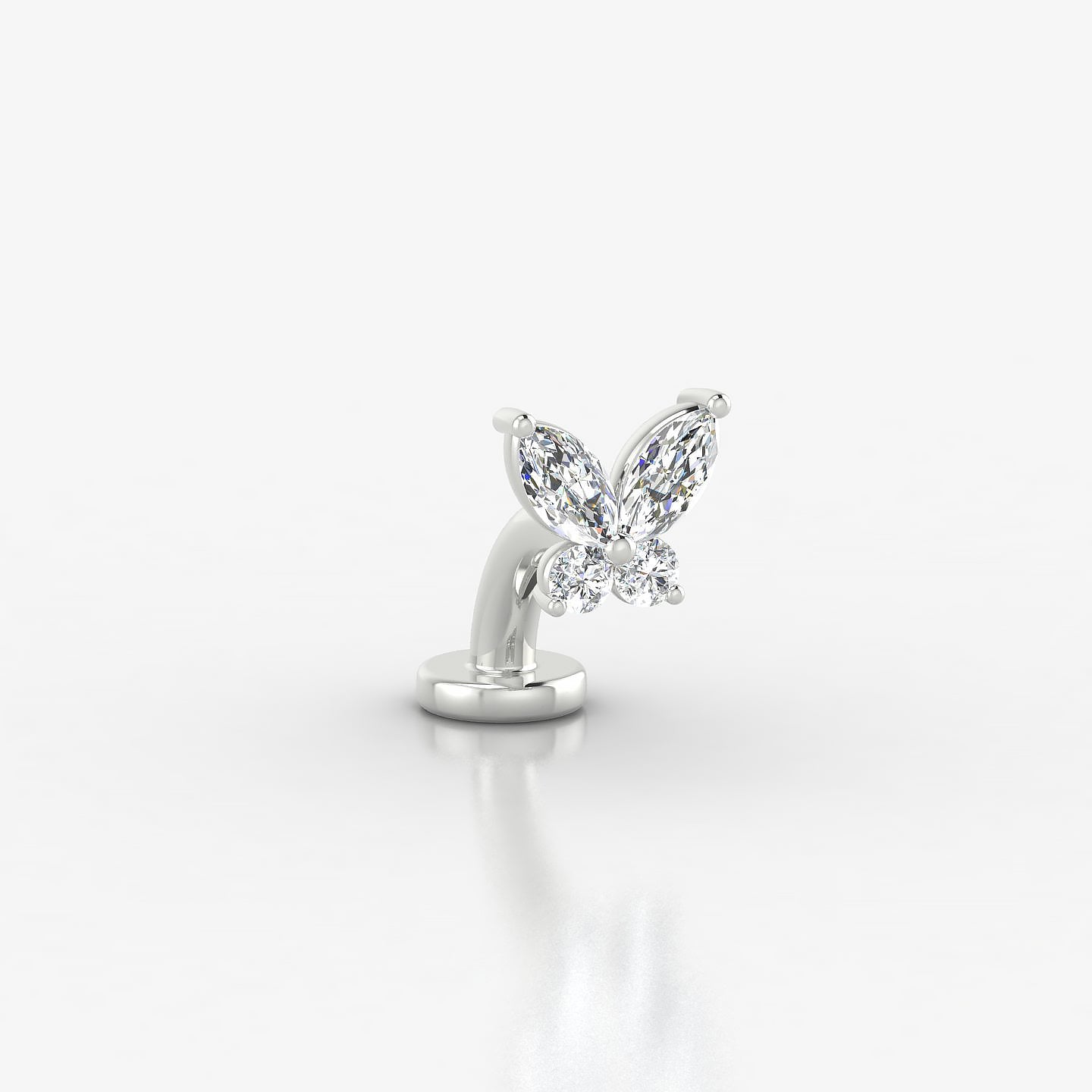 Levana | 18k White Gold 5.5 mm 6 mm Butterfly Diamond Floating Navel Piercing