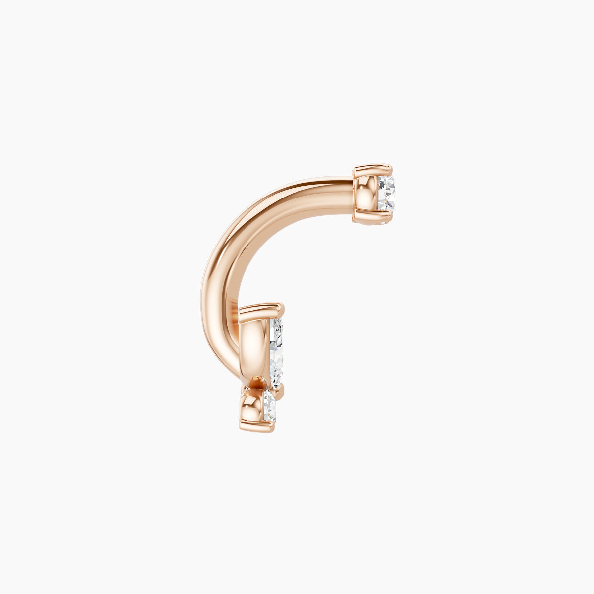 Levana | 18k Rose Gold 5.5 mm 6 mm Butterfly Diamond Navel Piercing