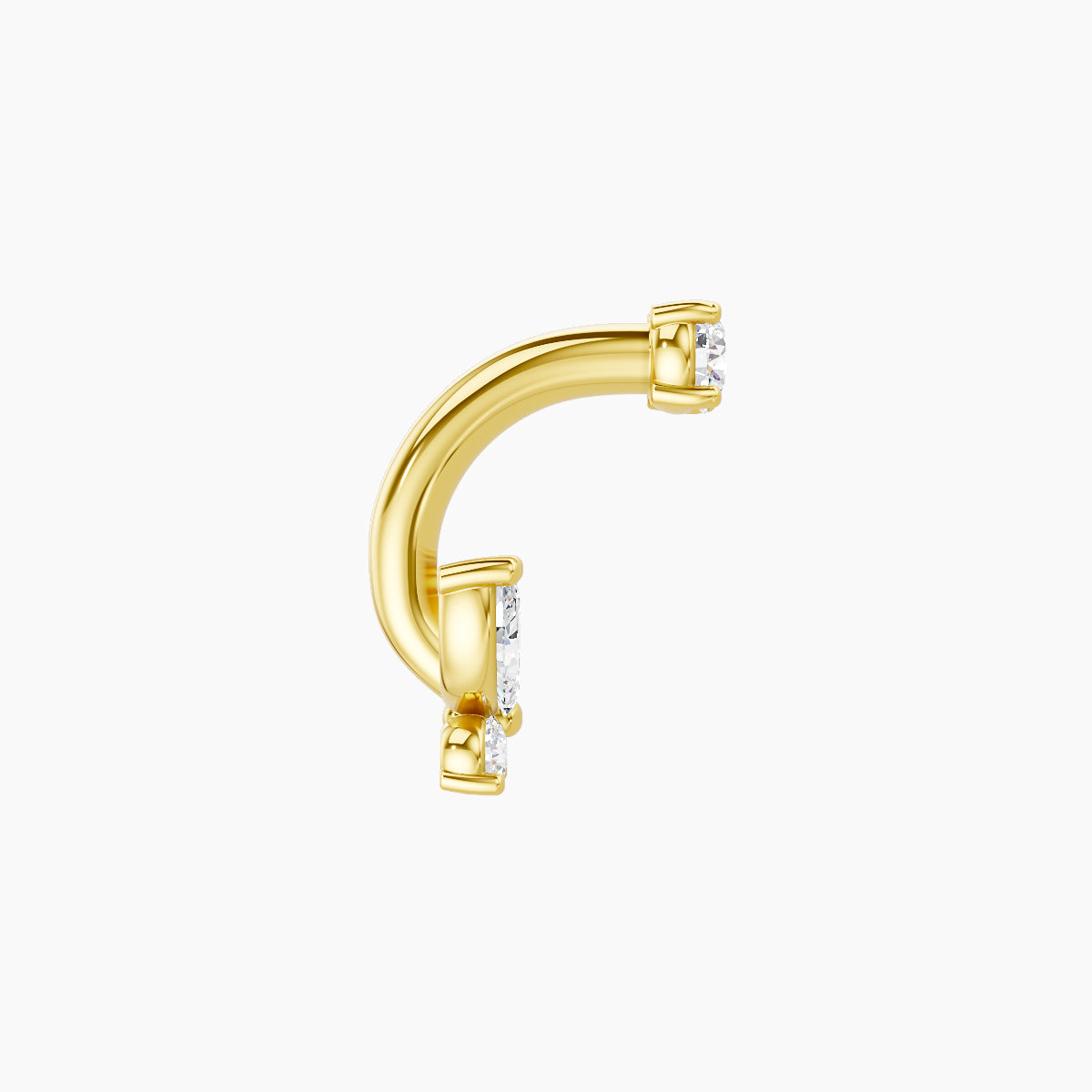 Levana | 18k Yellow Gold 5.5 mm 6 mm Butterfly Diamond Navel Piercing