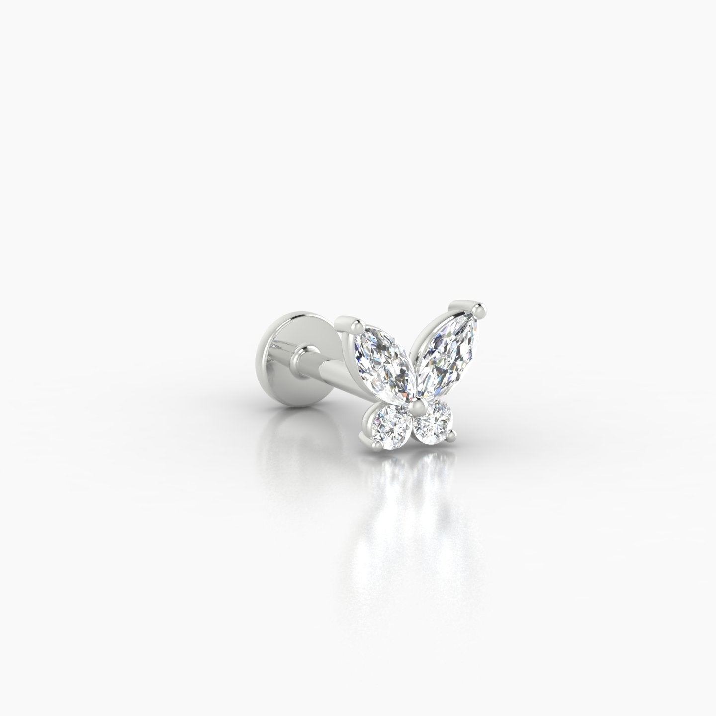 Levana | 18k White Gold 5.5 mm 6.5 mm Butterfly Diamond Piercing