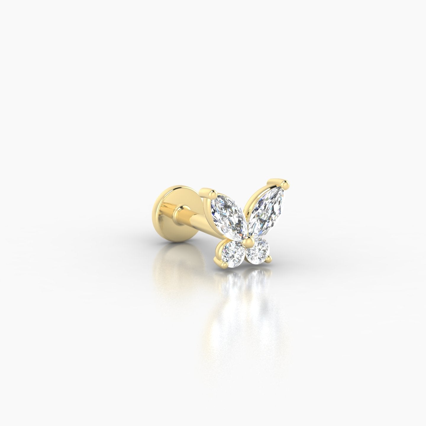 Levana | 18k Yellow Gold 5.5 mm 6.5 mm Butterfly Diamond Piercing
