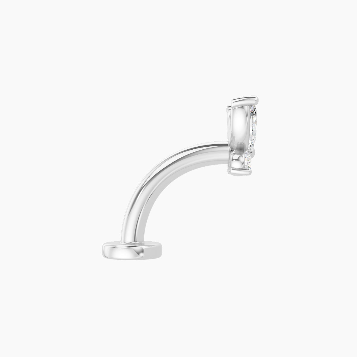 Levana | 18k White Gold 5.5 mm 8 mm Butterfly Diamond Floating Navel Piercing