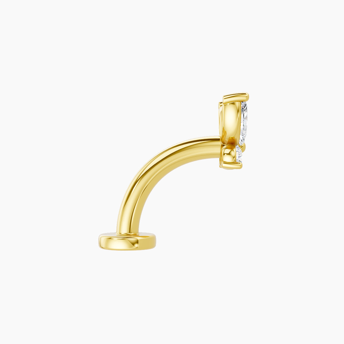 Levana | 18k Yellow Gold 5.5 mm 8 mm Butterfly Diamond Floating Navel Piercing