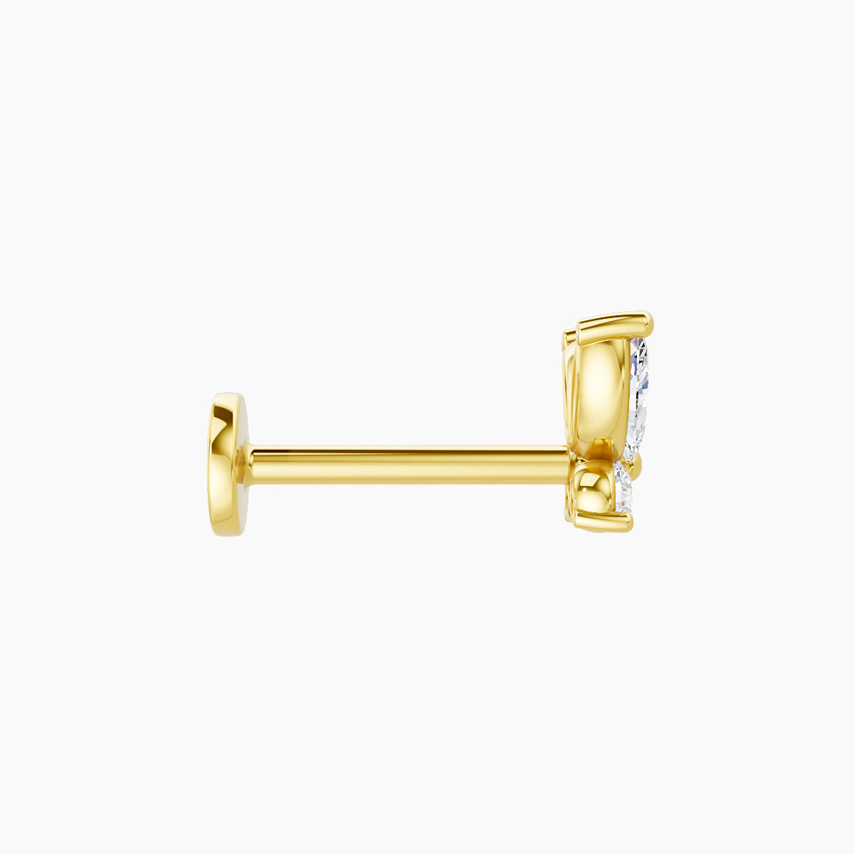 Levana | 18k Yellow Gold 5.5 mm 8 mm Butterfly Diamond Piercing