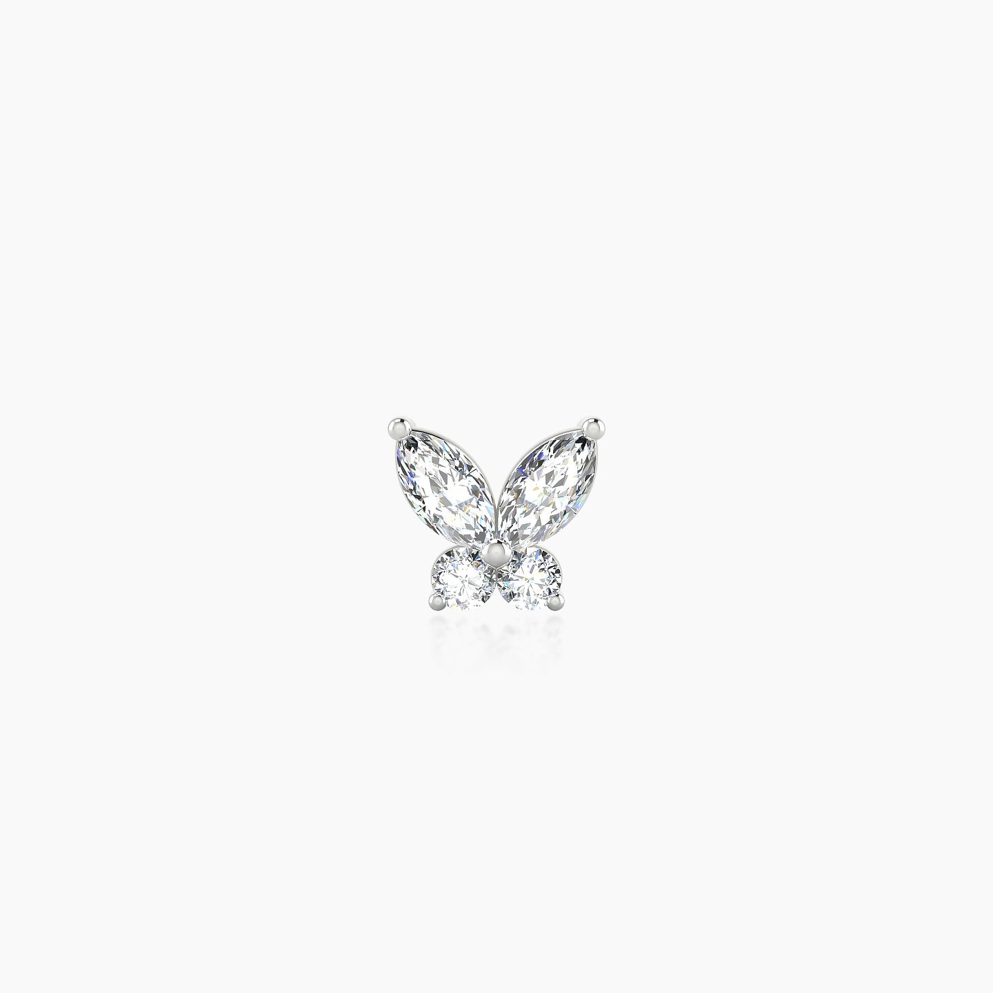 Levana | 18k White Gold 5.5 mm 8 mm Butterfly Diamond Piercing