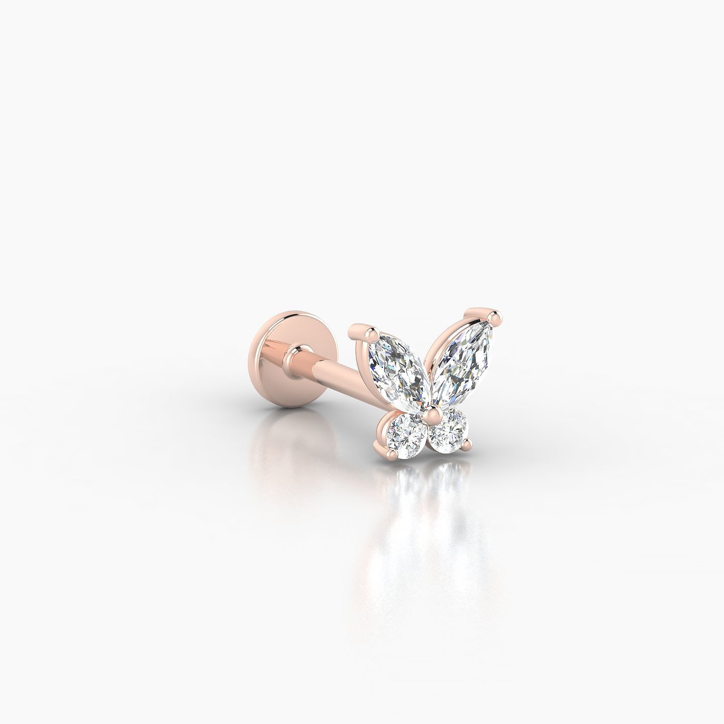 Levana | 18k Rose Gold 5.5 mm 8 mm Butterfly Diamond Piercing