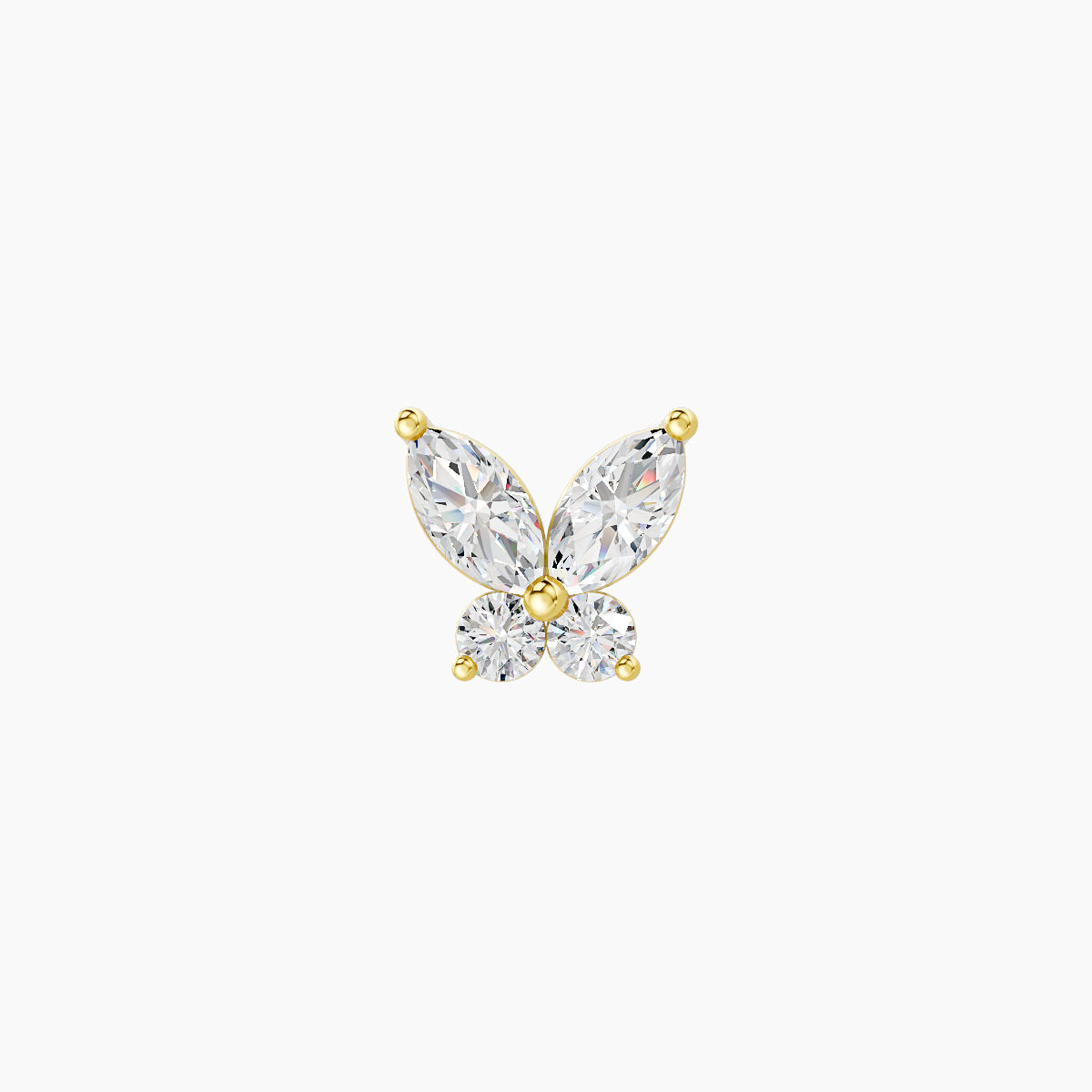 Levana | 18k Yellow Gold 5.5 mm Butterfly Diamond Earring